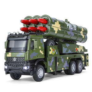 Modellino di Camion Lanciarazzi in <span class=keywords><strong>Scala</strong></span> <span class=keywords><strong>1</strong></span>/<span class=keywords><strong>24</strong></span>, Veicolo Militare in Lega con Suono e Porte Apribili per Bambini - Product Image 2