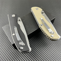 Vente chaude G10 Poignée Couteau De Poche Lame En Acier Inoxydable Camping Autodéfense EDC Axe Tactique Couteau De Poche
