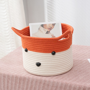 Cestini Portaoggetti Intrecciati in Corda di Cotone Naturale a Forma di Volpe, Pieghevoli per Organizzare Giocattoli e Libri - Product Image 6