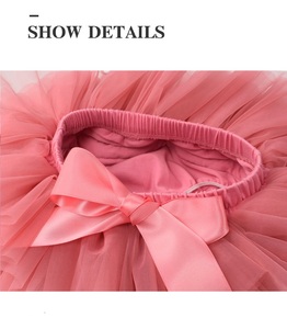 Ropa de verano para niña, faldas hinchadas para niña, vestidos de flores transpirables sólidos para niña - Product Image 4