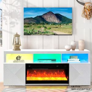 <span class=keywords><strong>Mueble</strong></span> de <span class=keywords><strong>TV</strong></span> con espejo de madera MDF de lujo, soportes de <span class=keywords><strong>TV</strong></span> con decoración de chimenea, llamas multicolores y altavoz de diente azul, muebles, Unidad de <span class=keywords><strong>TV</strong></span> - Product Image 6