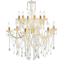 Grande suspension en cristal de style nordique moderne à 2 couches Lustre en acrylique chromé Plafond rectangulaire pour la maison