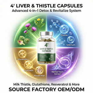 Complexe <span class=keywords><strong>Foie</strong></span> & Chardon-Marie 4' - Complément Alimentaire Antioxydant pour Adultes - Gélules Dures (Options Végétaliennes/Gélatineuses) - Product Image 1
