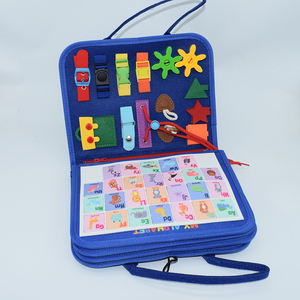 Libro Sensoriale Personalizzato in Feltro <span class=keywords><strong>Montessori</strong></span> Educativo con Pannelli Interattivi e Libro di Storie a Tema Dinosauri e Koala - Product Image 3