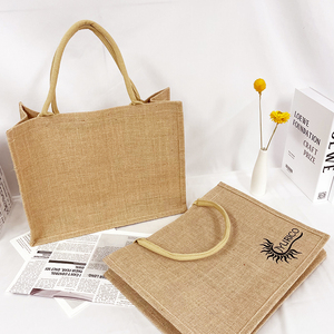 Accepter le logo <span class=keywords><strong>de</strong></span> marque <span class=keywords><strong>personnalisé</strong></span> Fourre-tout en jute naturel Sacs à bandoulière Sacs <span class=keywords><strong>de</strong></span> <span class=keywords><strong>bibliothèque</strong></span> pour étudiants - Product Image 5