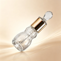 Flacon pulvérisateur de luxe en verre coloré de 12 ml et 6 ml, en forme de gourde, réutilisable, avec pompe et col doré, sérigraphié, pour huiles essentielles - Vente en gros