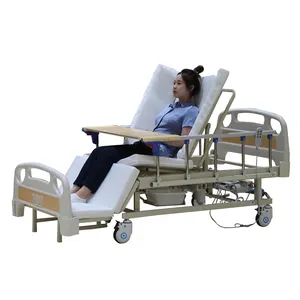 Cama electrica nursing bed homecare aluminum side rails hospital toilet bed with commode
