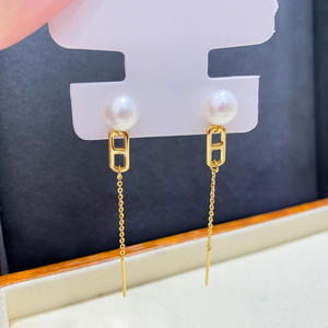 Bandeja Vacía de Plata S925 para Accesorios de Perlas DIY con Cuentas Redondas de 6-9mm 22053 Joyería de Plata de Moda Earline - Product Image 1