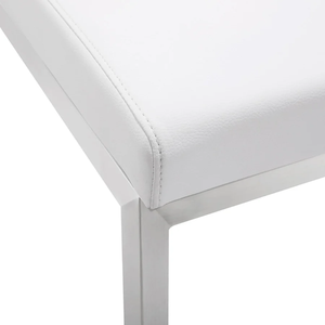 Taburete de barra Ember, tapizado en acero inoxidable y cuero, taburete de barra alto y duradero para el hogar, bar y comedor - Product Image 4
