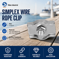Collier de serrage simple en acier inoxydable 304 316 pour câble métallique, moulé par investissement, électro-polissé, pour levage, gréement et applications marines