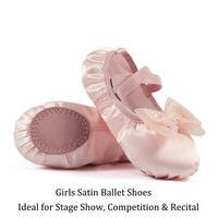 Sepatu Balet Satin Pink Berkualitas Tinggi untuk Anak Perempuan, Lembut dan Nyaman, Sepatu Tari Anak untuk Pertunjukan Sekolah dan Resital dengan Pita