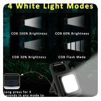 Petite lampe de poche portable COB LED Camping étanche IP67 porte-clés magnétique lumière rechargeable lumière de poche