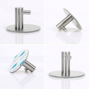 Metal Wall Mounted Bathroom <b>Adhesive</b> Towel <b>Hooks</b> Heavy Duty Wall <b>Hooks</b> Waterproof Stainless Steel Hanger Towel Robe <b>Hook</b> Rack - Product Image 4