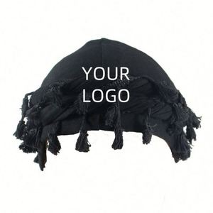 For Men Vintage Twist <b>Wraps</b> Satin Lined Turban <b>Head</b> Scarf Lightweight Tassel Beanie Hats Promotion Gift Fashion - Product Image 3