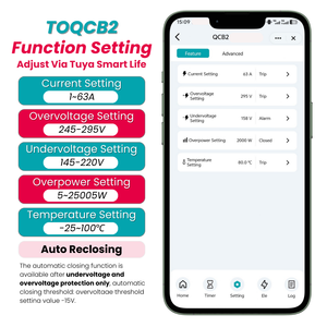 Cầu dao thông minh Wifi MCB Tuya Smart Life điều khiển từ xa, cầu dao mini 1p 2p 3p 4p 63A, thiết kế ray DIN, nhà thông minh TONGOU - Product Image 4