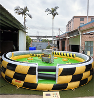 EASYFUN Factory Jeu gonflable commercial Wipeout, Parcours d'obstacles interactif rotatif, Défi Meltdown, Jeux sportifs de saut