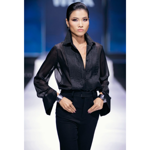 Precio al por mayor de las mujeres Blazer Chaqueta 2 bolsillos de lujo de buena calidad Material de encargo Enzo & Leo Vietnam Original Fabricante - Product Image 3