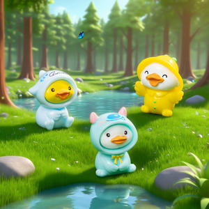 Miniatures d'animaux en résine colorée, canards, figurines, ornements de voiture, pour <span class=keywords><strong>bricolage</strong></span>, jardin, maison de poupée, décoration de micro-paysage - Product Image 3