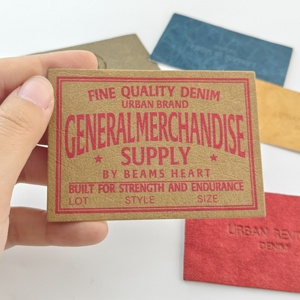 Custom Washable Leather Denim <strong>Jeans</strong> Tags Washed Labels With Debossed <strong>Logo</strong> Labels Rectangle Eco-Friendly Stitch For <strong>Jeans</strong> - Product Image 2