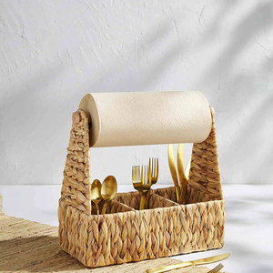 Water Hyacinth Storage Basket Rectangle Handmade <b>Standing</b> Type For Home Desktop Toilet Paper Holder Fruit <b>Vegetable</b> Storage - Product Image 1