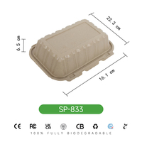 Contenants alimentaires écologiques jetables et compostables en balle de riz avec couvercle, personnalisables avec logo, pour la restauration à emporter