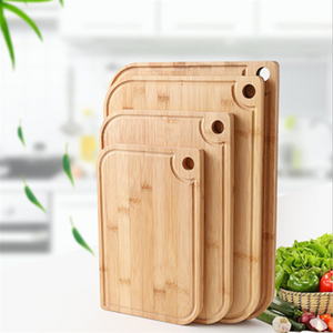 Ensemble de 3 planche à découper en bambou de couleur naturelle biologique protection de l'environnement <span class=keywords><strong>bois</strong></span> viande veget pour cuisinière de cuisine - Product Image 1