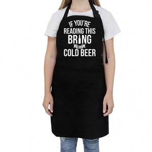 Custom Logo Reusable Durable Washable <b>Waterproof</b> Sleeveless Polyester Cotton Blend Kitchen Waist <b>Aprons</b> for Home Use Wholesale - Product Image 1