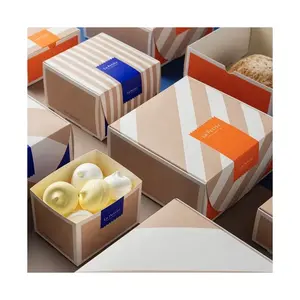 China Wholesale Oil Proof Folding Kraft Paper Packaging Cupcake Cookie Dessert Box For Food Bakery