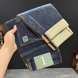 Jeans da <span class=keywords><strong>Uomo</strong></span> a Gamba Dritta Vita Alta in 100% Cotone <span class=keywords><strong>Pantaloni</strong></span> Estivi Casual con Tecnica di Lavaggio Morbidi Comodi e Resistenti all'Usura Vestibilità <span class=keywords><strong>Slim</strong></span> - Product Image 5