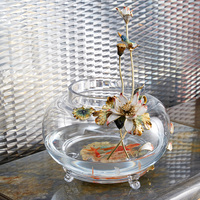 RORO gros décor à la maison décoratif café table émail fleur grand verre cristal pisciculture réservoir aquarium accessoires