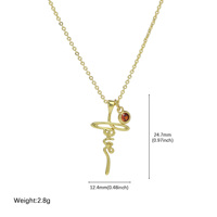 Collier avec pendentif en forme de cœur en laiton plaqué or 18 carats personnalisé tendance, charmes en zircon, initiale de lettre, 12 pierres de naissance, cadeau pour