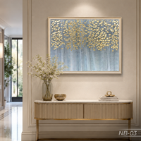Art mural abstrait moderne en tissu de soie peint à la main, marque HALO, modèle NB-03, décoration intérieure, fournisseur d'usine ODM OEM du Vietnam