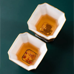 Tasses à thé en céramique Dragon et Phénix, porcelaine, design traditionnel chinois, pour coffret cadeau de mariage - Product Image 4
