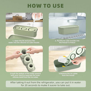 Moule à glaçons réutilisable en silicone de qualité alimentaire, compatible avec les gobelets, avec couvercle et bac, pour la fabrication de crème glacée - Product Image 4