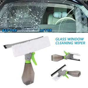 3 In 1 Window Squeegee With Microfiber Scrubber Water Spray Bottle Window Cleaning Kit Window Glass Cleaner With Spray Head