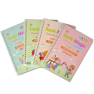 Sank Magic Books for Children Reusable 3D Groove Magic Notebook