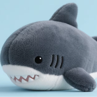 Grand oreiller en peluche requin rembourré en coton PP doux, décoration de lit mignonne, cadeau d'anniversaire, jouet pour soulager le stress et favoriser le sommeil