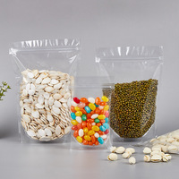 Sachet alimentaire YR transparent personnalisé avec fermeture éclair, pochette verticale refermable en plastique avec fermeture à glissière