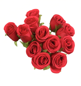 Bouquet di rose artificiali 12 pezzi Fiori realistici in seta per decorazioni domestiche e matrimoni Stile classico fatto a mano - Product Image 1