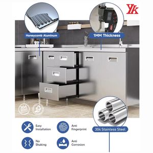 خزانة مطبخ من الفولاذ المقاوم للصدأ بتصميم حديث عالي الجودة OEM ODM خزانة مطبخ خارجية مخصصة - Product Image 5
