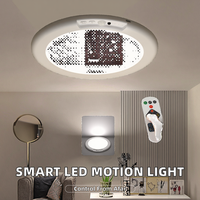 Lámpara de Techo LED Moderna para Hogar Inteligente, con Sensor de Movimiento, de ABS Blanco, con Interruptor de Atenuación, Decoración de Habitación