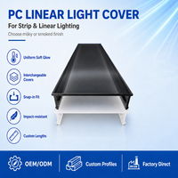 Diffuseur de lumière linéaire pour PC, cache LED laiteux fumé, profilé pour bande LED, personnalisé OEM