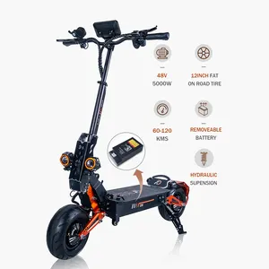 2023 new design electric scooter 12inch 48v 35ah 5000w dual motor electric scooter adults with seat electric scooter car