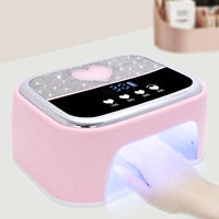 Lampe à ongles portable sans fil rechargeable OEM personnalisée pour la maison, 168W haute puissance, 42 LED UV, séchoir en forme de cœur, sans fil, durcissement rapide