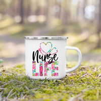 Tasses émaillées imprimées « Nurse Life », tasses à café créatives, tasses à lait pour boissons, desserts et petit-déjeuner, avec poignée, meilleurs cadeaux pour infirmières