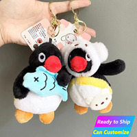 Porte-clés en peluche pingouin personnalisé en gros, animal en peluche Kawaii habillé, breloque de sac, accessoire pour enfants, jouet cadeau