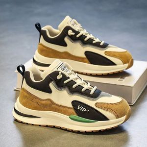 Men's 2025 Spring New Style <strong>Athletic</strong> Shoes Casual Leather Thick-Soled <strong>Runners</strong> Comfortable Anti-Slip Anti-Slippery Barefoot - Product Image 2
