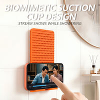 Support de téléphone portable tout-en-un en silicone flexible, support de téléphone portable pliable portable en plastique avec ventouse pour verre et carrelage