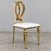 Chaise de banquet en cuir PU à double anneau en métal, dossier en forme de cœur, multicolore, pour mariage, événement, hôtel, vente en gros