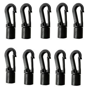 Tow <b>Hooks</b> 6Mm Steel Black Plastic Coated With Safety Gate For <b>Boat</b> Kayak Outdoor Use 10Pcs - Product Image 1